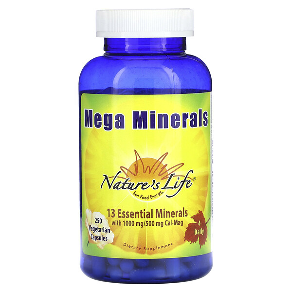 Mega Minerals, 250 Vegetarian Capsules (Вегетарианские капсулы) Nature's Life