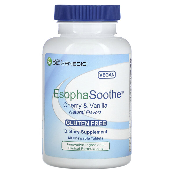 EsophaSoothe, Вишня и ваниль, 60 жевательных таблеток Nutra BioGenesis