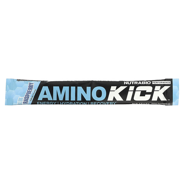 Amino Kick, Голубая малина, 1 стик, 0,32 унции (9 г) NutraBio