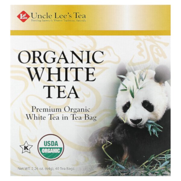 Organic White Tea, 40 Tea Bags, 2.26 oz (64 g) Uncle Lee's