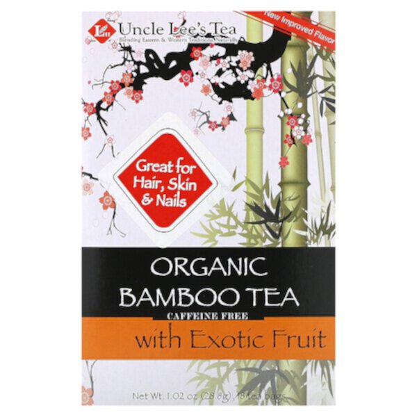 Organic Bamboo Tea with Exotic Fruit, Caffeine Free, 18 Tea Bags, 1.02 oz (28.8 g) Uncle Lee's