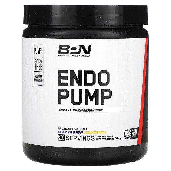 Endo Pump, Усилитель мышечной накачки, ежевичный лимонад, 8,3 унции (234 г) Bare Performance Nutrition