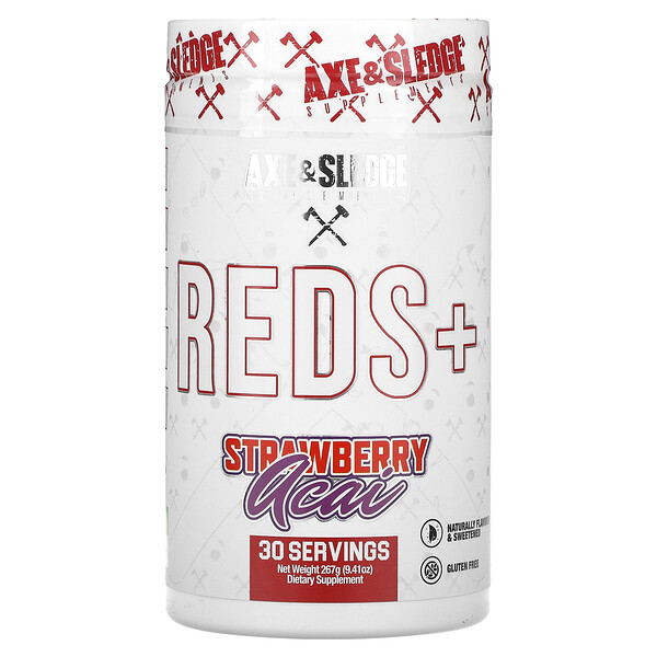 Reds+, Клубника асаи, 9,41 унции (267 г) Axe & Sledge Supplements