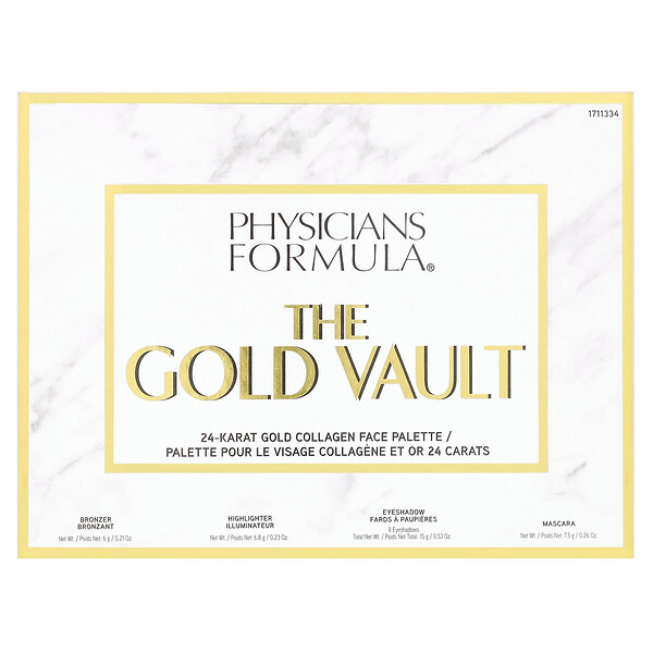 The Gold Vault, Палетка для лица с коллагеном из 24-каратного золота, 1 палитра Physicians Formula