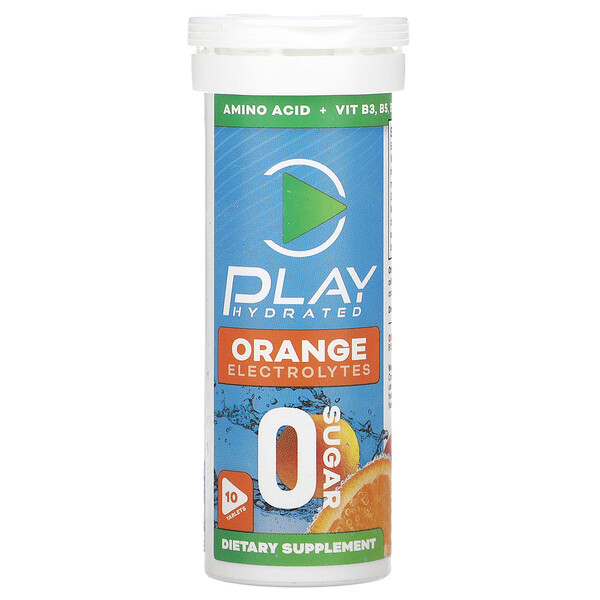 Электролиты, апельсин, 10 таблеток Play Hydrated