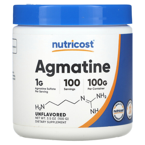 Агматин, без ароматизаторов, 3,5 унции (100 г) Nutricost