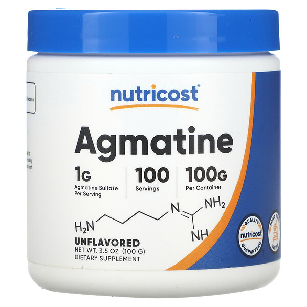 Agmatine, Unflavored (Без вкуса), 3.5 oz (Унции) (100 g) Nutricost