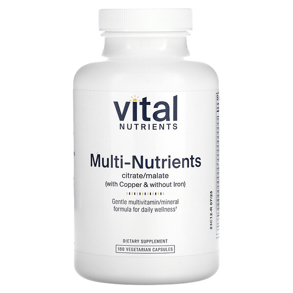 Multi-Nutrients, 180 Vegetarian Capsules (Вегетарианские капсулы) Vital Nutrients