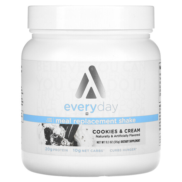 Everyday, Low Carb Meal Replacement Shake, Cookies & Cream (Крем), 11.1 oz (Унции) (315 g) TransformHQ