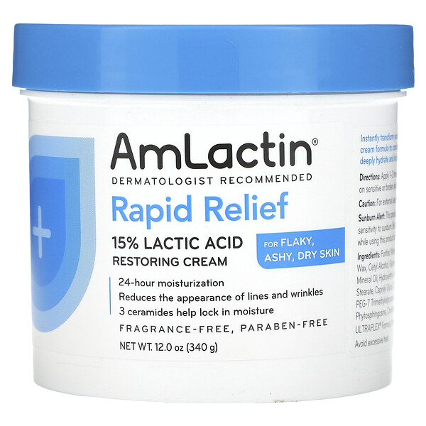 Rapid Relief, Восстанавливающий лосьон с 15 % молочной кислоты, без отдушек, 12 унций (340 г) Amlactin