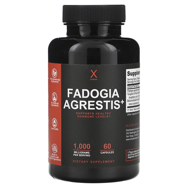 Фадогия Агретис+, 1000 мг, 60 капсул (500 мг на капсулу) Humanx