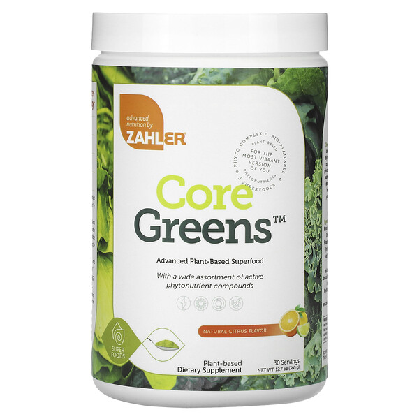 Core Greens™, Advanced Plant-Based Superfood, Natural Citrus, 12.7 oz (Унции) (360 g) Zahler