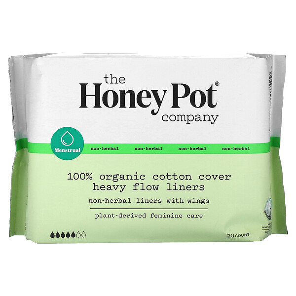 Тяжелые прокладки из 100% органического хлопка, 20 шт. The Honey Pot