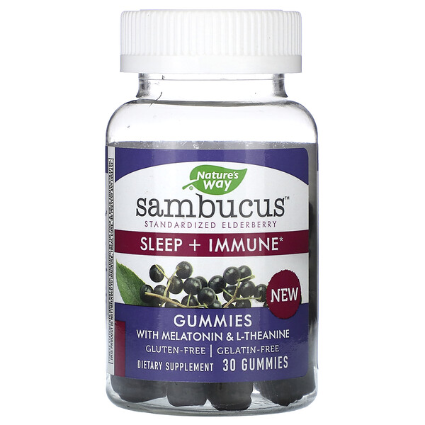 Sambucus, Сон + Иммунитет, 30 жевательных конфет Nature's Way