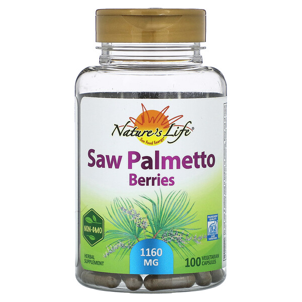 Saw  Palmetto Berries, 580 mg, 100 Vegetarian Capsules (Вегетарианские капсулы) Nature's Life