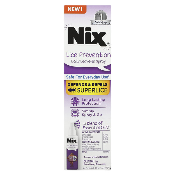 Lice Prevention, Несмываемый спрей для ежедневного ухода, 6 жидких унций (177,44 мл) Nix