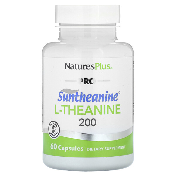 Pro, Suntheanine L-Theanine 200, 100 мг, 60 капсул NaturesPlus