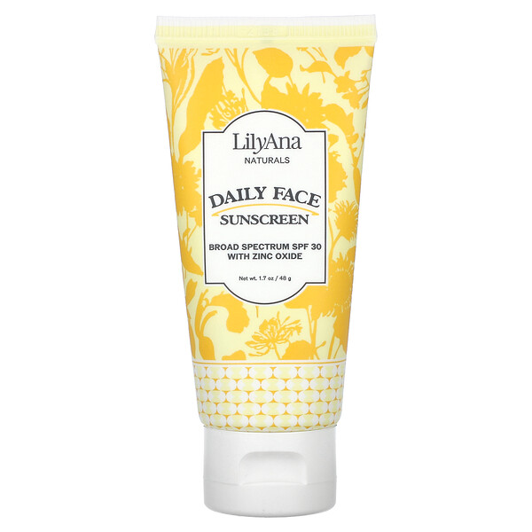 Daily Face Sunscreen, SPF 30 with Zinc Oxide, 1.7 oz (48 g) Lilyana Naturals