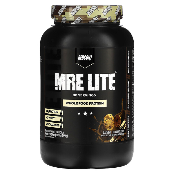 MRE Lite, Цельнопищевой белок, овсянка и шоколадная крошка, 2,15 фунта (975 г) Redcon1