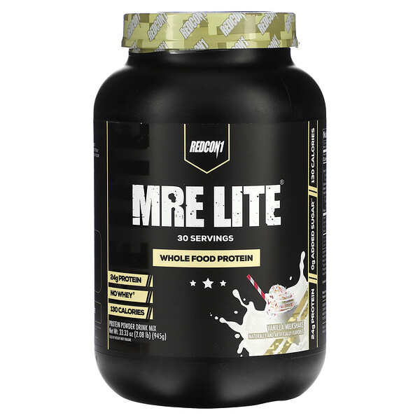 MRE Lite, Цельнопищевой белок, ванильный молочный коктейль, 2,08 фунта (945 г) Redcon1