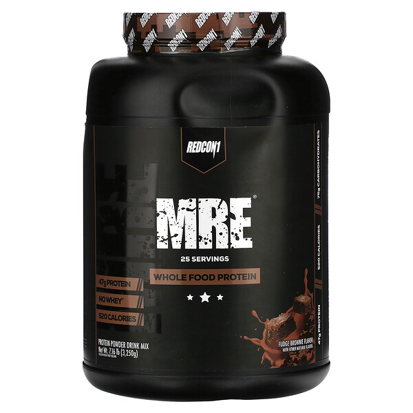 MRE, Цельнопищевой белок, шоколадный брауни, 7,16 фунта (3250 г) Redcon1
