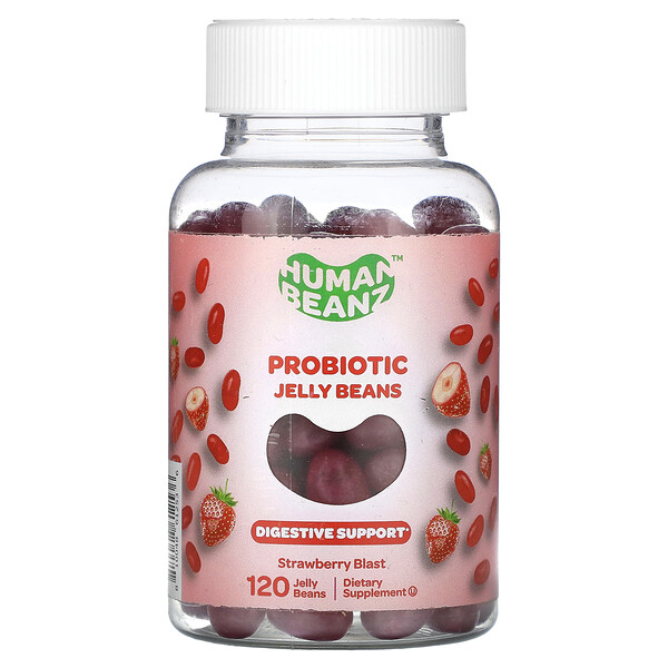 Пробиотические желейные конфеты, Strawberry Blast, 120 жевательных конфет Human Beanz