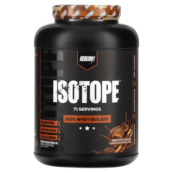 Isotope, 100 % сывороточный изолят, шоколад с арахисовым маслом, 5,34 фунта (2421 г) Redcon1