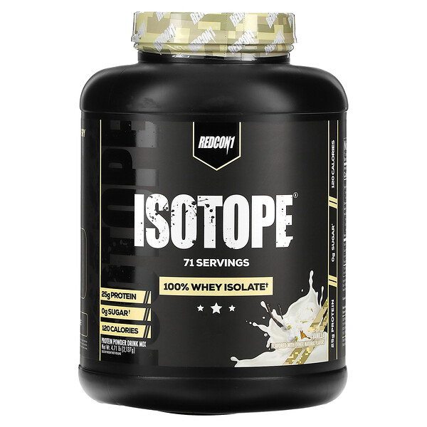Isotope, 100% сывороточный изолят, ваниль, 4,71 фунта (2137 г) Redcon1