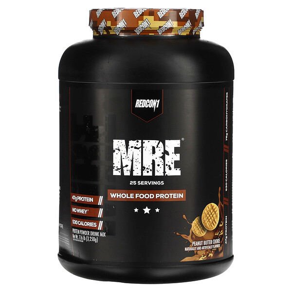MRE, Цельнопищевой белок, печенье с арахисовым маслом, 7,16 фунта (3250 г) Redcon1