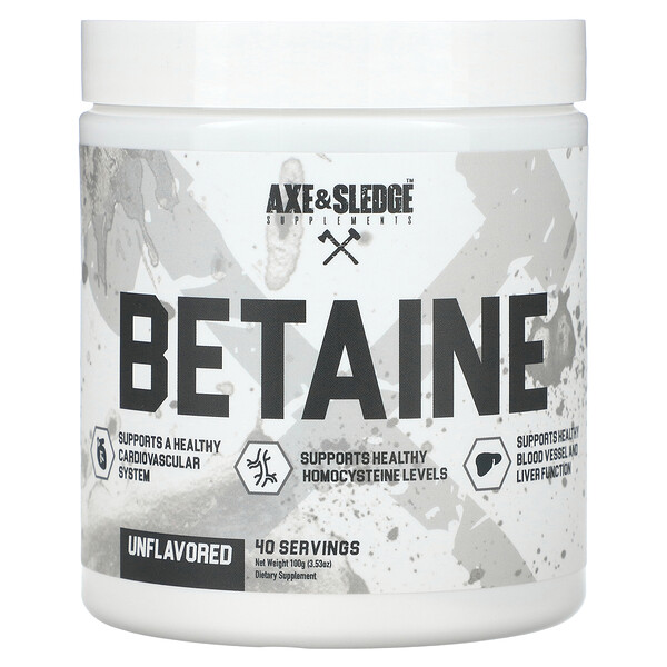Basics, Бетаин, без вкуса, 3,53 унции (100 г) Axe & Sledge Supplements