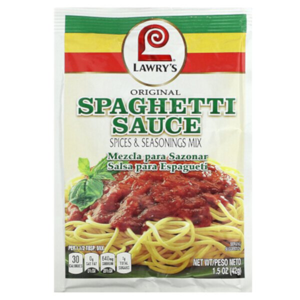 Spices & Seasonings Mix, Original Spaghetti Sauce , 1.5 oz (42 g) Lawry's