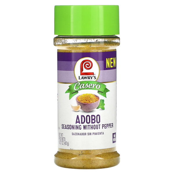 Casero, Adobo Seasoning Without Pepper, 14.37 oz (407 g) Lawry's