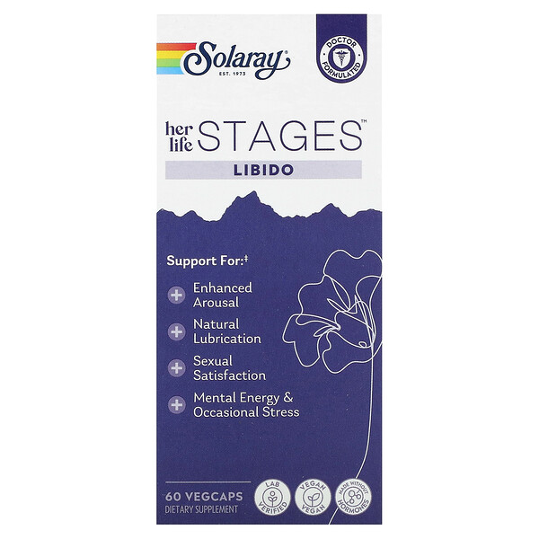 Her Life Stages, Libido, 60 растительных капсул Solaray