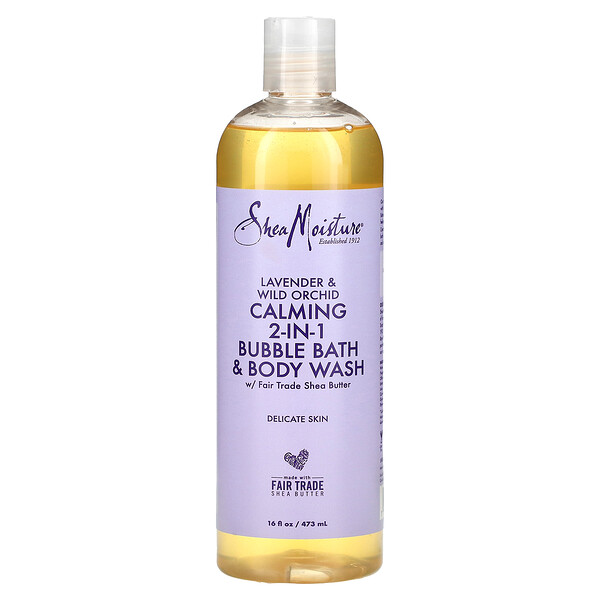 Calming 2-in-1 Bubble Bath & Body Wash, Lavender & Wild Orchid, 16 fl oz (473 ml) SheaMoisture