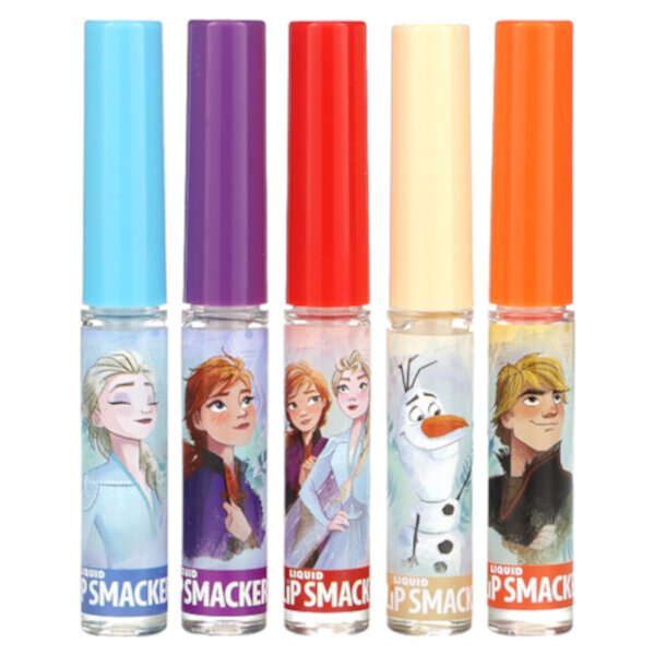 Disney Frozen, Жидкий блеск для губ, разнообразная упаковка, 5 шт., 0,45 жидк. унции (14 мл) Lip Smacker