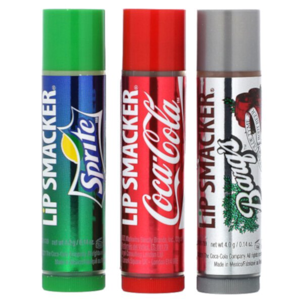 Coca Cola, Бальзам для губ, упаковка Trio, 3 шт., по 0,14 унции (4 г) каждый Lip Smacker