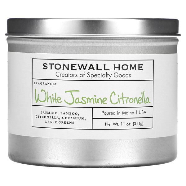 Свеча Stonewall Home, белый жасмин и цитронелла, 11 унций (311 г) Stonewall Kitchen