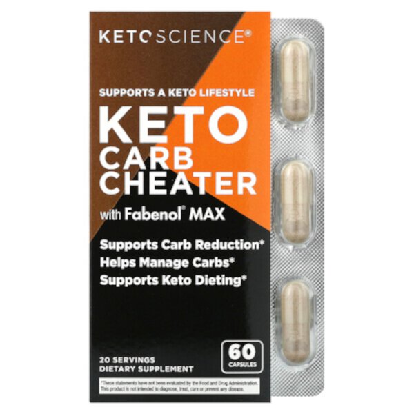 Keto Carb Cheater с Фабенолом Максом, 60 капсул Keto Science