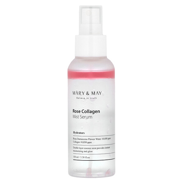Сыворотка Rose Collagen Mist, 3,38 жидких унций (100 мл) Mary & May