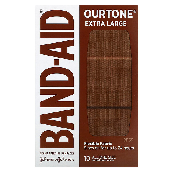 Лейкопластыри, Ourtone, гибкая ткань, очень большие, BR55, 10 шт. Band Aid