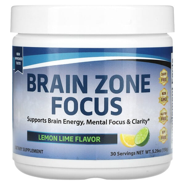 Brain Zone Focus, Лимон и лайм, 5,29 унции (150 г) Divine Health