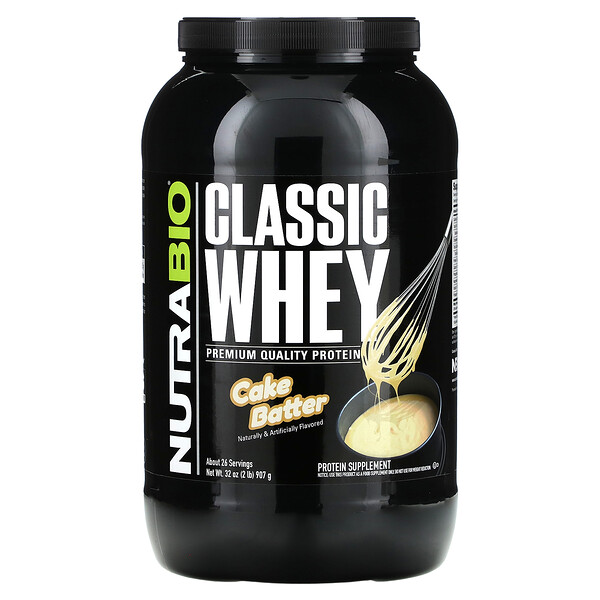 Classic Whey Protein, Cake Batter, 2 lb (Фунты) (907 g) NutraBio