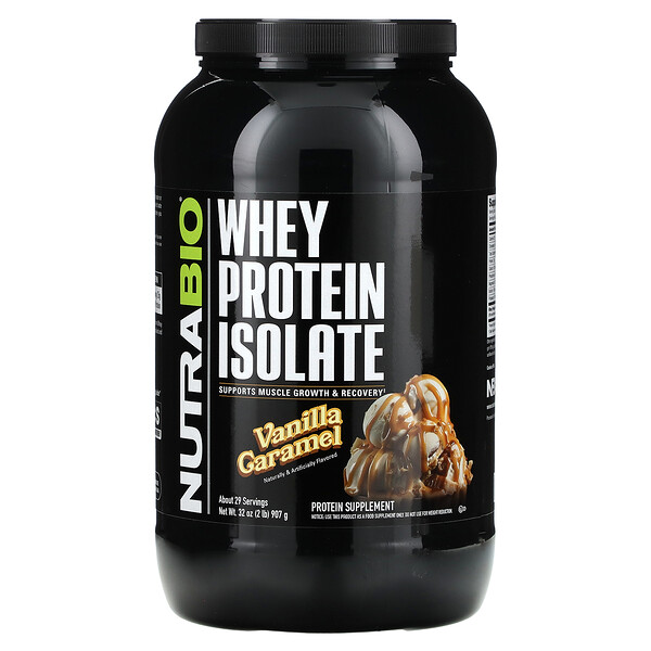 Whey Protein Isolate, Vanilla Caramel, 2 lb (Фунты) (907 g) NutraBio