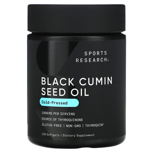 Black Cumin Seed Oil, 1,000 mg, 120 Softgels (500 mg per Softgel) Sports Research