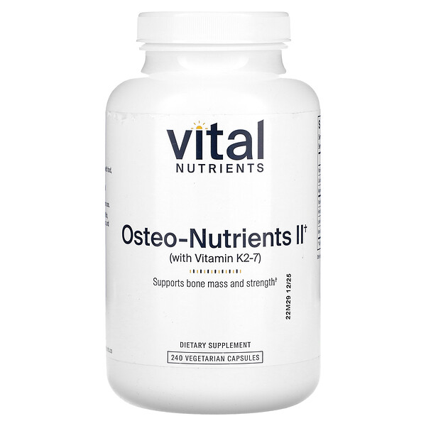 Osteo-Nutrients II с витамином K2-7, 240 вегетарианских капсул Vital Nutrients