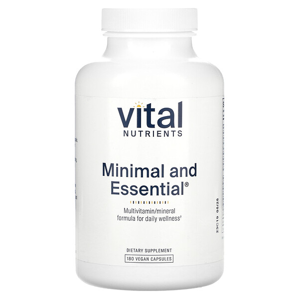 Minimal and Essential, 180 Vegan Capsules (Веганские капсулы) Vital Nutrients