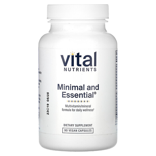 Minimal and Essential, 90 веганских капсул Vital Nutrients