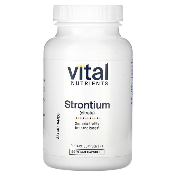 Strontium Citrate, 90 Vegan Capsules (Веганские капсулы) Vital Nutrients