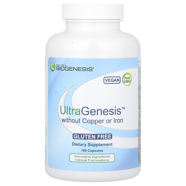 UltraGenesis без меди и железа, 180 капсул Nutra BioGenesis