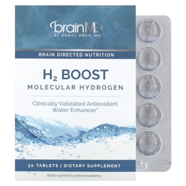 H2 Boost Molecular Hydrogen, 30 Tablets (Таблетки) BrainMD